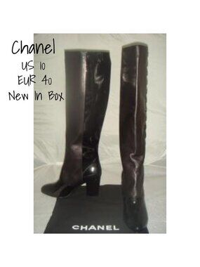 Chanel Karl Lagerfeld Runway Leather Button Boots Black Brown 10/40 New in Box